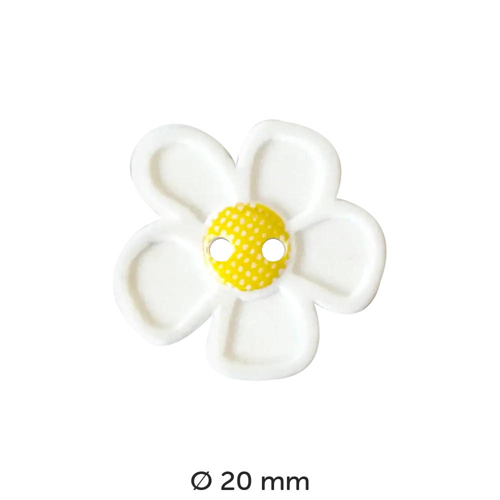 #Farbe_Dill Knopf Blume Hibiskus 20 mm | 280849 Weiß