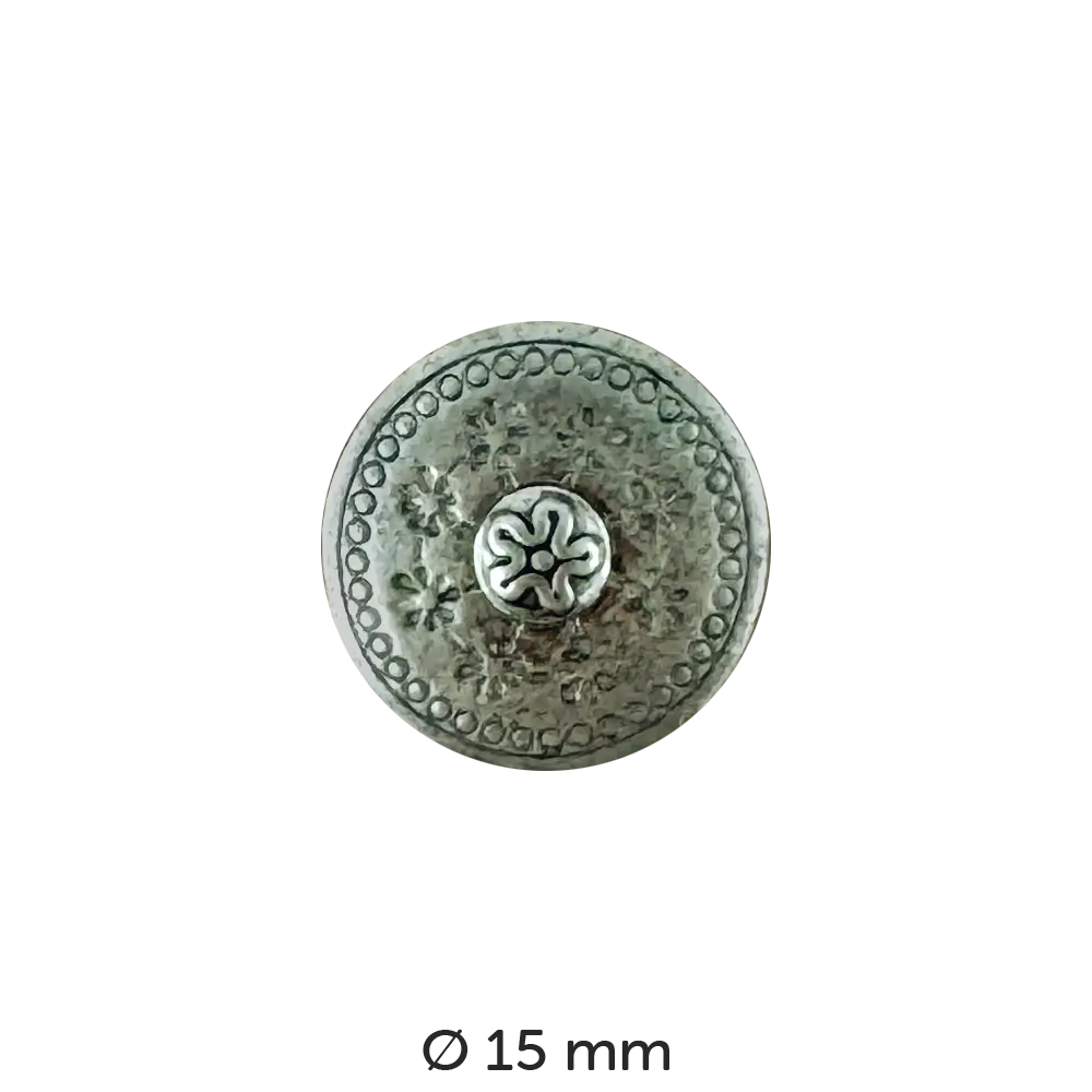 #Modell_Dill Metallknopf Blumenmuster | 281207 15 mm