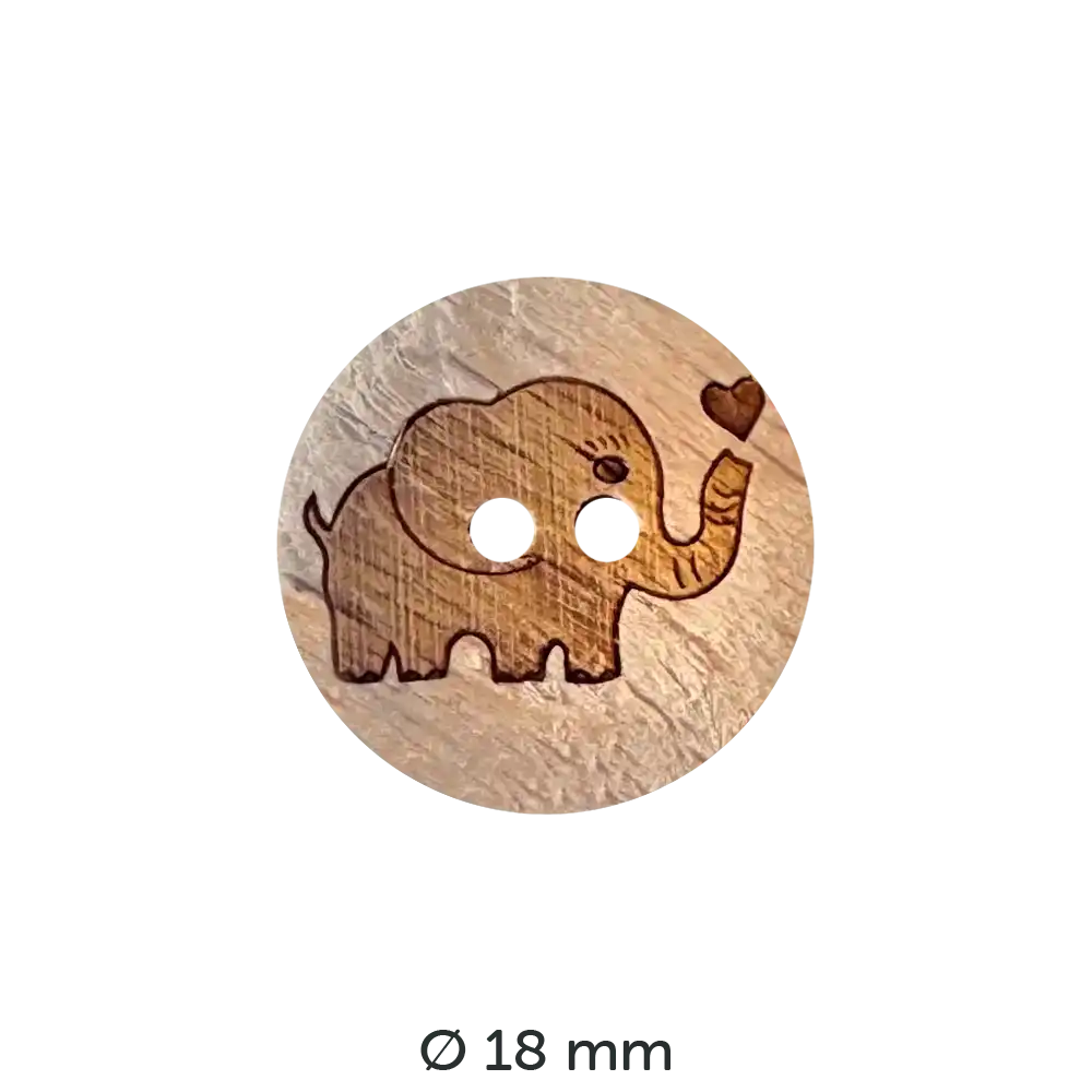 #Modell_Dill Holzknopf | 281283 Elefant 18 mm