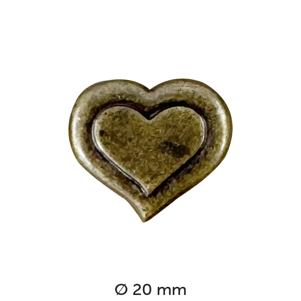 #Modell_Dill Metallknopf Herz | 320608 20 mm
